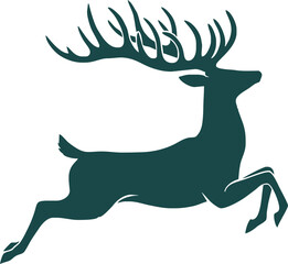 Deer silhouette, wild deers, deer logo vector isolate transparant background
