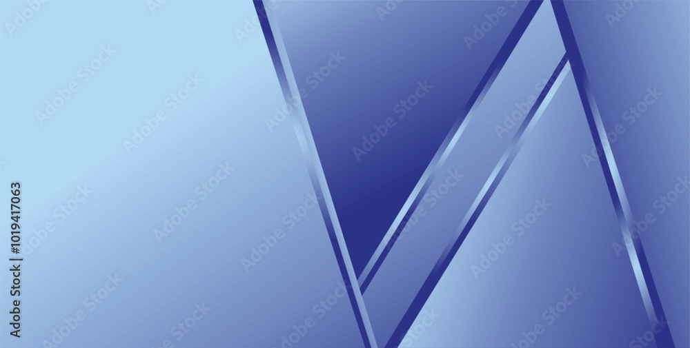 Poster composition of diagonal lines and blank areas in gradient blue as a background design in graphic vis