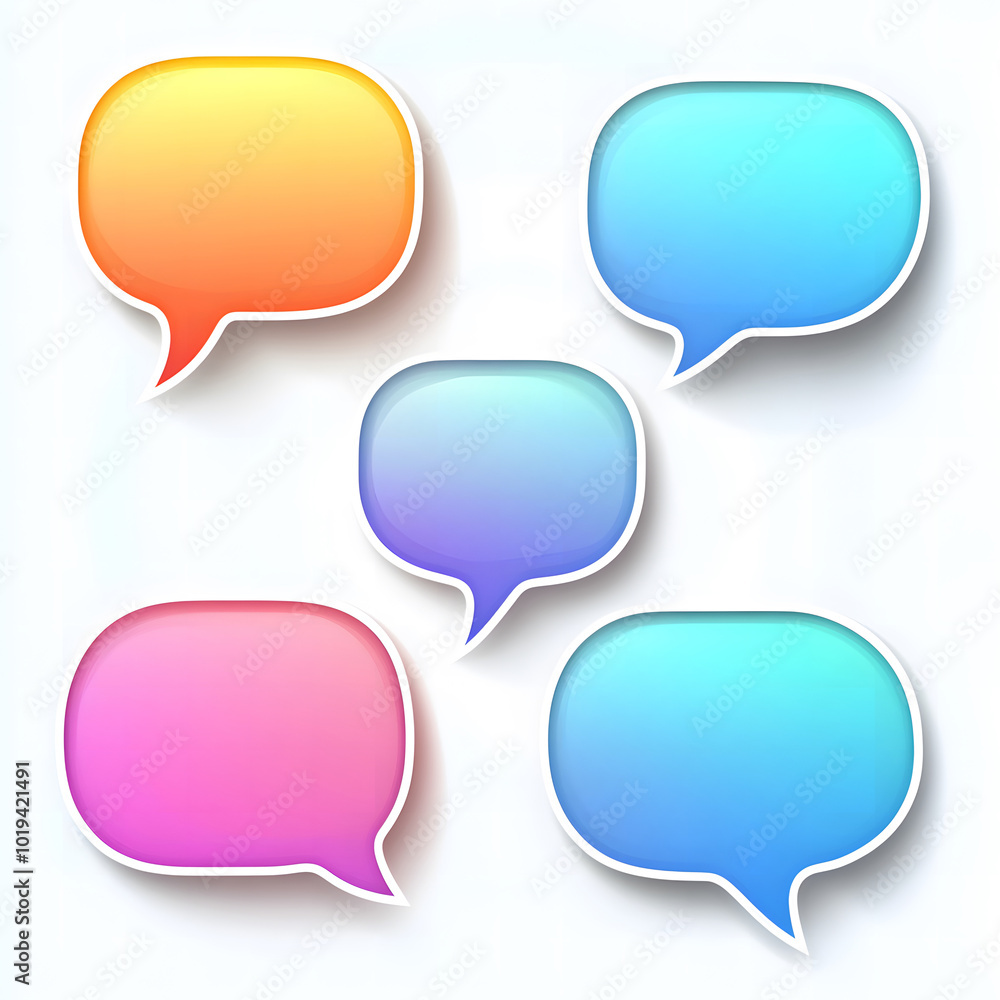Poster abstract modern colorful color bubbles with a white background design and blank text boxes for the e