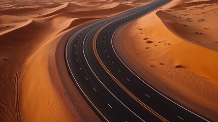 Winding road through stunning desert landscape