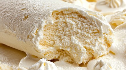 Creamy Vanilla Ice Cream Texture  Close Up  Food Photography