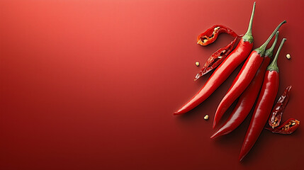 red chili on red background for wallpaper