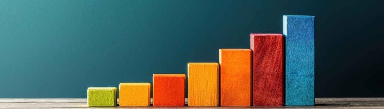 Creative SEO Concepts on Wooden Blocks with Watercolor Accents for Marketing Design, Copy Space Available