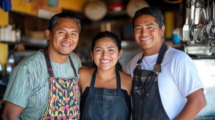 Fototapeta premium Family-run business with Native American and Pacific Islander owners, intimate atmosphere and strong family values