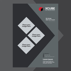 Corporate business flyer template design set with blue, orange, red and yellow color. marketing, business proposal, promotion, advertise, publication, cover page. new digital marketing flyer