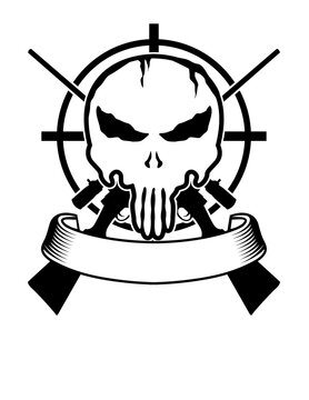 recommend clip art: Hunting Skull | Hunting Season | Dead Hunter | Sniper Rifle | Bullseye Target | Aiming Target | Hunter Skeleton Head | Hunter | Original Illustration | Vector and Clipart | Cutfile and Stencil