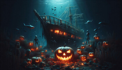 Obraz premium underwater Halloween