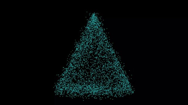 A captivating digital illustration of a glowing blue cone shape with sparkling particles and a black background.