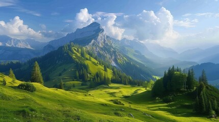 Mountains landscape in Vorarlberg, Austria