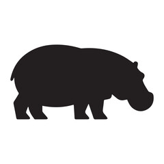 hippopotamus silhouette vector illustration