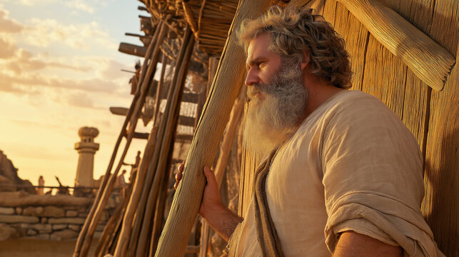 Noah building the ark