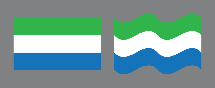 Siera Leon flag flat wave