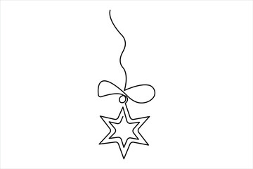 Christmas star. Christian religious symbol of continuous one line art drawing. Also symbolize the wishes of Christmas.
