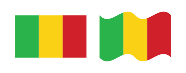 Mali flag flat wave