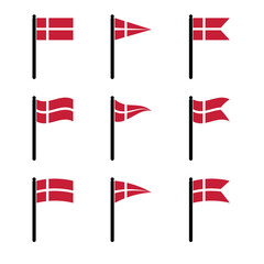 Denmark flag flat wave 