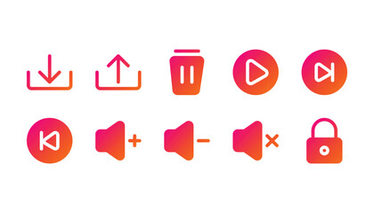 user interface icon pack solid gradient style