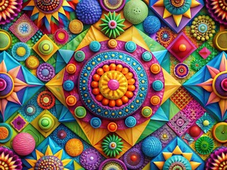 Vibrant Abstract Digital Background with Geometric Shapes and Colorful Patterns for Creative Projects