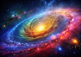 Obraz premium Vibrant and Colorful Galaxy Wallpaper in HD Resolution for Stunning Digital Backgrounds and Designs