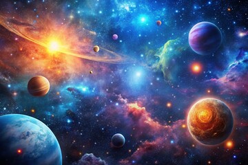 Vibrant Animated Space Background with Stars, Nebulae, and Cosmic Elements for Creative Projects