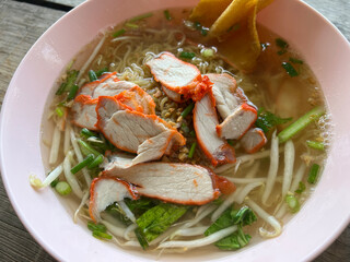 noodle with pork and vegetable