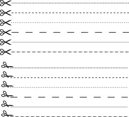Fototapeta premium scissor cutting with kind of line type