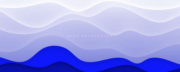 Abstract blue background wavy decorative shape design vector