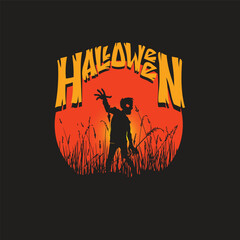 helloween silhoette vector image