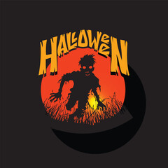helloween silhoette vector image