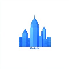Fototapeta premium Modern blue skyline graphic design for urban development