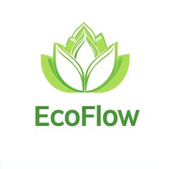 EcoFlow Logo Featuring Green Leaf Design