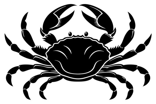 black crab silhouette on white background clip art preview