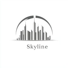 Modern skyline silhouette with elegant design elements