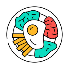 bibimbap dish korean cuisine line icon vector. bibimbap dish korean cuisine sign. isolated symbol illustration