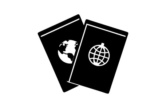 recommend clip art: Passport | vector silhouette illustration on white background