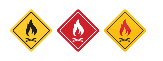 set danger fire sign