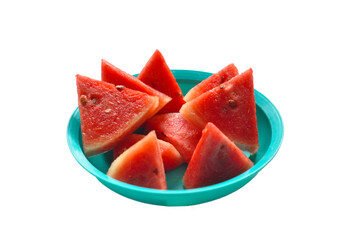 Peeled and cut watermelon served ready to eat