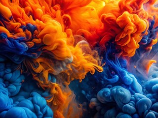 Obraz premium Vibrant Orange and Navy Blue Abstract Background for Creative Design and Artistic Projects
