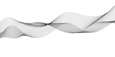 Fototapeta premium Vector abstract wavy and curve line art flowing dynamic grey isolated on transparent background in concept luxury, wave, wind, ocean, technology, science, music, sound, banner, poster