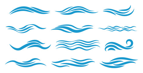water flow wave set vector design 