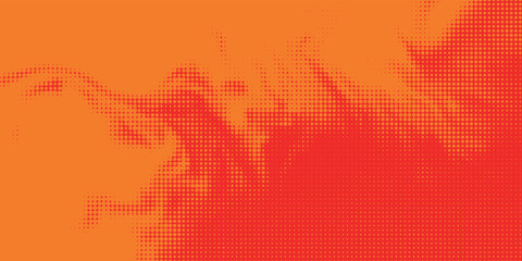 Dots halftone orange color pattern gradient texture with technology digital background. Dots pop art comics with summer background eps 10