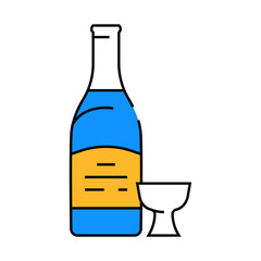 makgeolli drink korean cuisine line icon vector. makgeolli drink korean cuisine sign. isolated symbol illustration