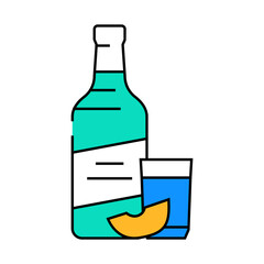 soju bottle korean cuisine line icon vector. soju bottle korean cuisine sign. isolated symbol illustration
