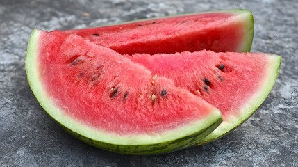 11. A sliced watermelon with its vibrant red flesh exposed