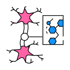 neurochemistry neuroscience neurology line icon vector. neurochemistry neuroscience neurology sign. isolated symbol illustration