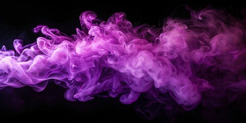 Fototapeta premium Abstract Swirls of Magenta Smoke Against a Deep Black Background