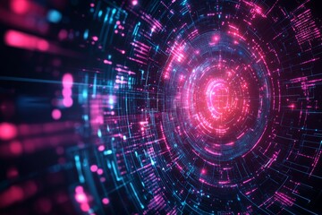 Digital Technology background of data and network