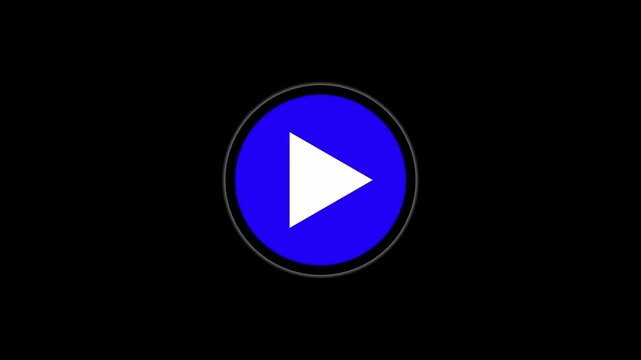 play icon, video play icon for website and mobile design animation. Play button icon animation and black background.  color media play icon.