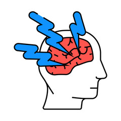 neurological disorders neuroscience neurology line icon vector. neurological disorders neuroscience neurology sign. isolated symbol illustration