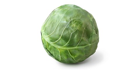 Obraz premium Cabbage isolated on white background. Clipping path. Full depth of field.