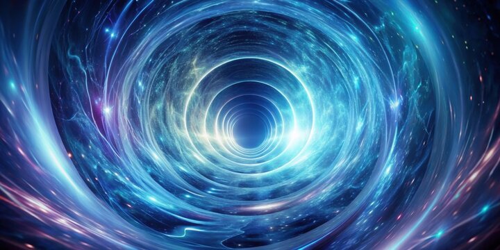 Fototapeta Abstract vortex tunnel leading to time travel portal , vortex, tunnel, time travel, abstract, dimension, collide, portal, futuristic
